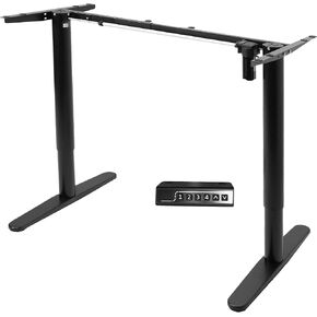 VIVO Compact Electric Stand Up Desk Frame for 41 to 74 inch Table Tops, Single Motor Ergonomic Standing Height Adjustable Base with Memory Controller, Black, DESK-E151EB