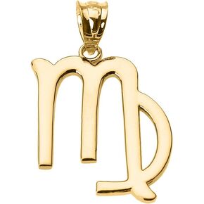 10K Yellow Gold Virgo Zodiac Astrological Sign Charm Personalized Pendant