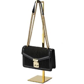 Purse Display Stand - 2 Pack Solid Black Bag Display Rack Stands, Counter Adjustable Height Stainless Steel Purse Handbag Holder Display Stand