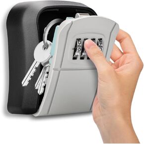 Key Lock Box with Code Combination Wall Mount Lock Box Outdoor Waterproof Key Box for Home Office Dorm room Apartment Airbnb Realtors Spare Keys Storage Small Safes for Personal Items Jewelry Money