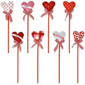 هدية بوتيك عيد الحب القلب زهرة يختار قلوب على شكل قطيفة على العصي مجموعة (8) الحب الزهور اختيار ترتيب القطع المركزية زهرية حشو الحرف وتوبر الجدول عطلة الزفاف الديكور in Kuwait