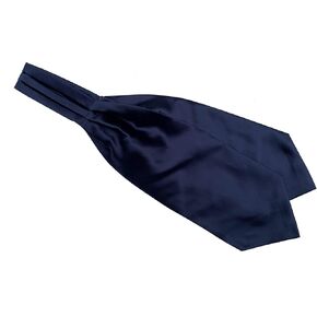 Secdtie Men's Classic Solid Color Silk Cravat Ties Jacquard Woven Evening Ascot