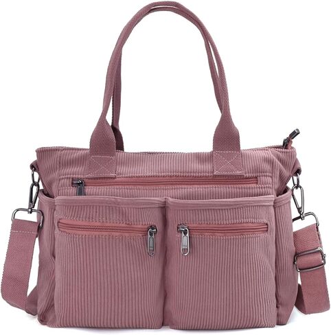 Womens Casual Corduroy Tote Bags with Multiple Pockets Hobo Crossbody Bag Travel Shoulder Bags Cute Purse Handbag in Kuwait