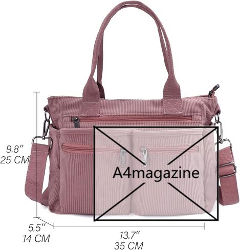 Womens Casual Corduroy Tote Bags with Multiple Pockets Hobo Crossbody Bag Travel Shoulder Bags Cute Purse Handbag in Kuwait