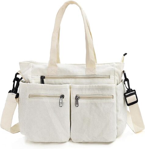 Womens Casual Corduroy Tote Bags with Multiple Pockets Hobo Crossbody Bag Travel Shoulder Bags Cute Purse Handbag in Kuwait
