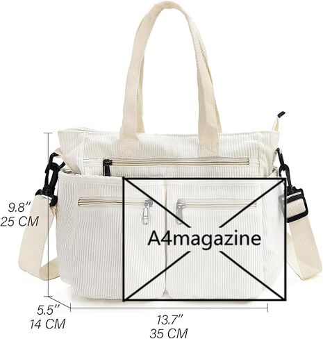 Womens Casual Corduroy Tote Bags with Multiple Pockets Hobo Crossbody Bag Travel Shoulder Bags Cute Purse Handbag in Kuwait