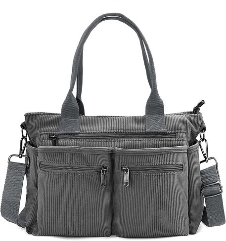 Womens Casual Corduroy Tote Bags with Multiple Pockets Hobo Crossbody Bag Travel Shoulder Bags Cute Purse Handbag in Kuwait