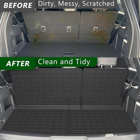 حصيرة شحن متوافقة مع 2018-2024 Ford Expedition Lincoln Navigator 3rd مسند الظهر بديل لملحقات Ford Expedition 2018-2024 (7&8 مقاعد مسند الظهر الثالث + حصيرة صندوق السيارة) in Kuwait