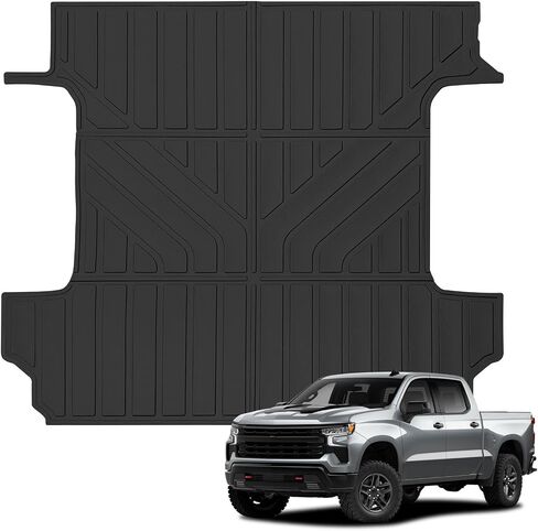 سجادات سرير الشاحنة متوافقة مع 2019-2024 Chevy Silverado 1500 & GMC Sierra 1500 Crew Cab 5.8Ft سرير قصير، بطانة سرير شاحنة مطاطية TPE مناسبة لجميع الأحوال الجوية in Saudi Arabia