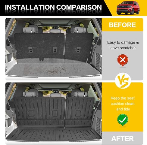 Trunk Mat & Backrest Mat for 2018-2024 Ford Expedition/Lincoln Navigator Cargo Mat(Not for Max or L Models), Rear Seat Back Cover Cargo Liner for 18-24 Expedition/Navigator Accessories in Saudi Arabia