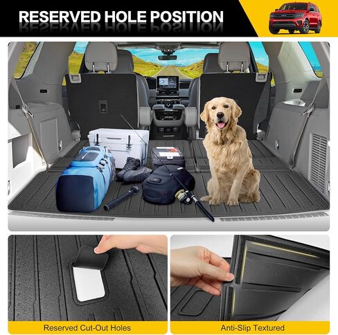 Trunk Mat & Backrest Mat for 2018-2024 Ford Expedition/Lincoln Navigator Cargo Mat(Not for Max or L Models), Rear Seat Back Cover Cargo Liner for 18-24 Expedition/Navigator Accessories in Saudi Arabia
