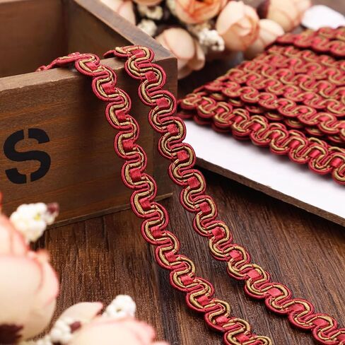 Braid Trim 16 Yards Red Lace Trim Gimp Braid Trim for Sewing Costume Slipcover Gift Wrapping in Kuwait