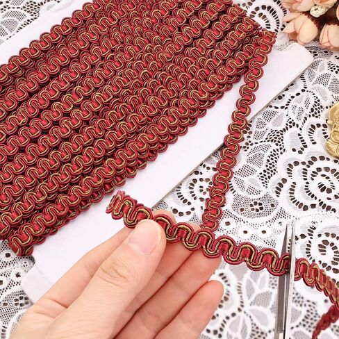 Braid Trim 16 Yards Red Lace Trim Gimp Braid Trim for Sewing Costume Slipcover Gift Wrapping in Kuwait