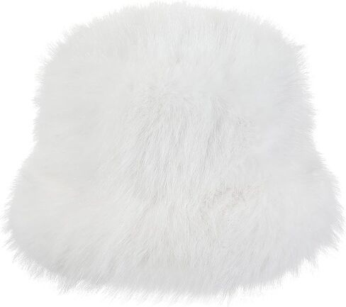 Fuzzy Bucket Hat for Women Fluffy Faux Fur Warm Luxurious Winter Bucket Hat Fisherman Cap in Saudi Arabia
