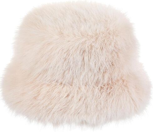 قبعة دلو غامضة للنساء من الفرو الصناعي المنفوش الدافئ الفاخر للشتاء، قبعة صياد السمك in Kuwait