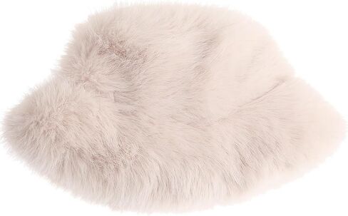 قبعة دلو غامضة للنساء من الفرو الصناعي المنفوش الدافئ الفاخر للشتاء، قبعة صياد السمك in Kuwait