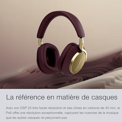 Bowers & Wilkins Px8 Over-Ear Wireless Headphones, Black, Nappa Leather in Kuwait