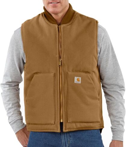 Carhartt Men's V01 Relaxed Fit Firm Duck Insulated Rib Collar Vest in Saudi Arabia