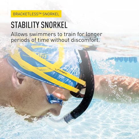 FINIS Stability Swimmer’s Snorkel - Bracketless - Center-Mount Swim Training Snorkel - Adjustable Fit - Silicone Mouthpiece in Saudi Arabia