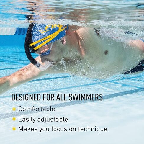 FINIS Stability Swimmer’s Snorkel - Bracketless - Center-Mount Swim Training Snorkel - Adjustable Fit - Silicone Mouthpiece in Saudi Arabia