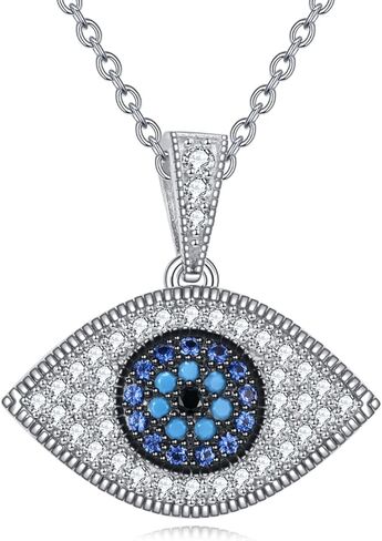 قلادة عين حورس/عين الشر من ONEFINITY مصنوعة من الفضة الإسترلينية عيار 925 مجوهرات للنساء والرجال in Kuwait