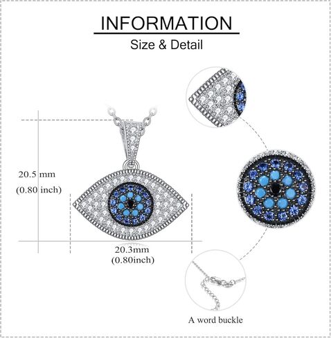 قلادة عين حورس/عين الشر من ONEFINITY مصنوعة من الفضة الإسترلينية عيار 925 مجوهرات للنساء والرجال in Kuwait