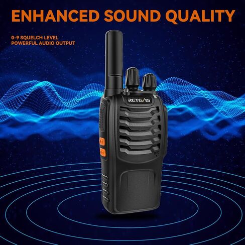 Retevis H-777 Portable FRS Two-Way Radios with Flashlight, Short Antenna | Type C Rechargeable Walkie Talkies, Emergency Alarm, 16 Channel, Long Range 2 Way Radio for Adults Family Outdoor (3 Pack) in Kuwait