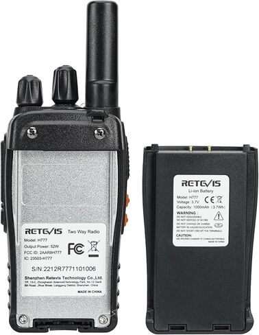 Retevis H-777 Portable FRS Two-Way Radios with Flashlight, Short Antenna | Type C Rechargeable Walkie Talkies, Emergency Alarm, 16 Channel, Long Range 2 Way Radio for Adults Family Outdoor (3 Pack) in Kuwait