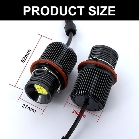 APMAT LED عيون الملاك الدائري هالو لمبات مصابيح ماركر متوافقة مع BMW 5 6 7 Series X3 X5 (E39 E53 E60 E63 E64 E65 E66 E83)، مصابيح بيضاء 80W 7000K in Kuwait