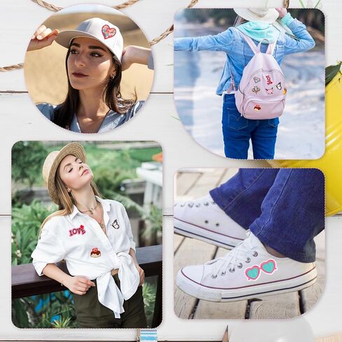 30Pcs Pink Style Iron on Patches Girl Themes Iron on Patches Embroidered Vintage Girl Patches Embroidered Appliqué Pink Iron on Patches Cute Applique Patches for Clothes Hats Jeans Skirts Backpacks in Saudi Arabia