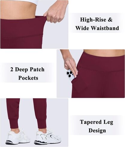MAGCOMSEN Women's Joggers High Waisted Yoga Pants with Pockets Loose Leggings for Workout Athletic Lounge Running in Saudi Arabia
