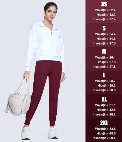 MAGCOMSEN Women's Joggers High Waisted Yoga Pants with Pockets Loose Leggings for Workout Athletic Lounge Running in Saudi Arabia
