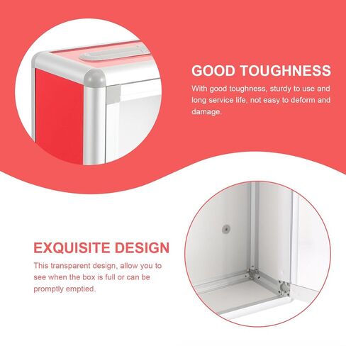 Yardwe Acrylic Donation Box with Lock, Clear Ballot Box with Slot Donation Boxes for Fundraising Suggestion Box Storage Container for Voting, Raffle Box in Saudi Arabia
