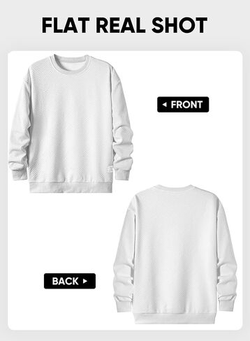 JMIERR Men's Crewneck Sweatshirt Casual Long Sleeve Geometric Texture Sweatshirts Fashion Pullover Shirts in Saudi Arabia