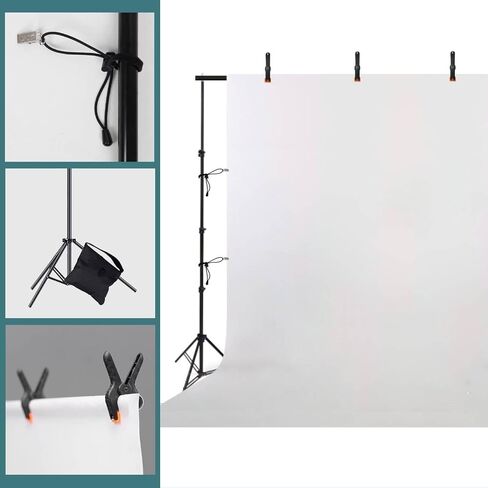 Photo Video Studio Backdrop Stand, 9.19ft Stainless Steel Backdrop Support System Background Stand with Carry Bag for Portrait & Studio Photography in Kuwait
