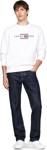 Tommy Hilfiger Men's Medium Weight Crewneck Sweatshirt with Embroidered Flag Logo in Saudi Arabia