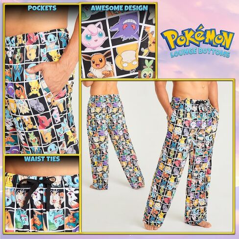 Pokemon Mens Pyjama Bottoms - Nightwear PJs for Men and Teenagers S-3XL Lounge Wear Trousers - Mens Gifts in Saudi Arabia