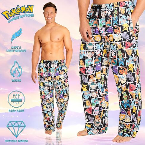 Pokemon Mens Pyjama Bottoms - Nightwear PJs for Men and Teenagers S-3XL Lounge Wear Trousers - Mens Gifts in Saudi Arabia