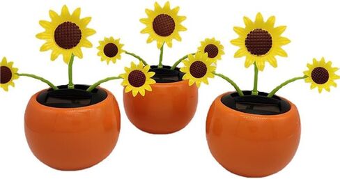 Yellow Solar Powered Dancing Flower, Decoration Gift, Swinging Dancer Toy, No Battery Required, Car Decor Kids Toys, Sunflower Car Decoration(Sun Flower) in Saudi Arabia