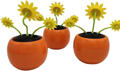 Yellow Solar Powered Dancing Flower, Decoration Gift, Swinging Dancer Toy, No Battery Required, Car Decor Kids Toys, Sunflower Car Decoration(Sun Flower) in Saudi Arabia