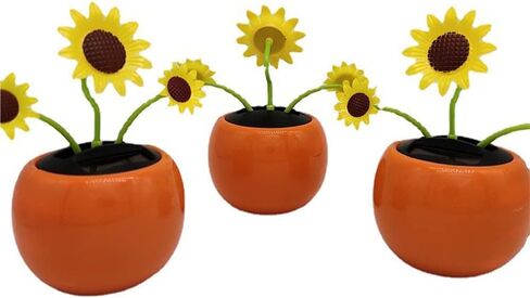 Yellow Solar Powered Dancing Flower, Decoration Gift, Swinging Dancer Toy, No Battery Required, Car Decor Kids Toys, Sunflower Car Decoration(Sun Flower) in Saudi Arabia