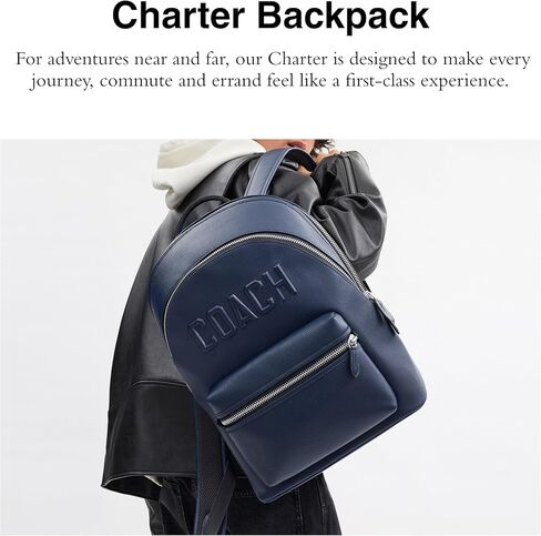 COACH Men's Charter Backpack, Charcoal, Standard in Saudi Arabia