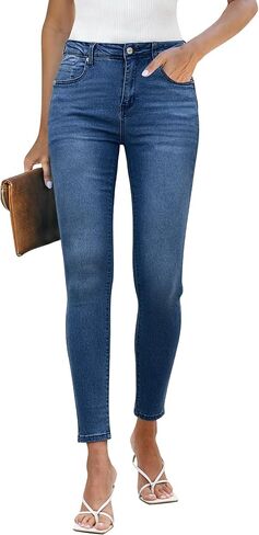 LookbookStore Skinny Jeans for Women Trendy High Waist Slim Fit Comfort Jeggings Jeans Stretchy Denim Pants Work Casual in Kuwait