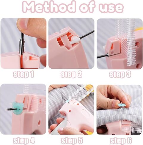 Mini Stitchy Gun kit for Clothing- Stitchy Quick Clothing Fixer, Stitch Gun Sewing Tool Kit W 500 Black & 500 White 5mm Mini Fasteners,500pcs Bear Buttons,5pcs Needles in Saudi Arabia