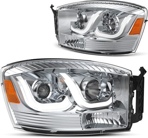DWVO Headlight Assembly Compatible with 2006-2008 Dodge Ram 1500/06-09 Dodge Ram 2500 3500 Pickup Replacement Headlamp Driving Light Black Housing Amber Reflector Clear Lens in Saudi Arabia