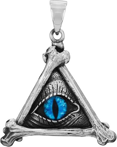 VY JEWELRY MASONIC EYE – Solid 925 Sterling Silver Red or Blue All Seeing Eye Pendant for Men and Women in Saudi Arabia
