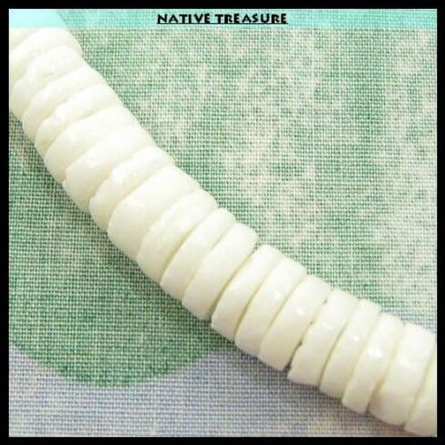 Mens and Womens Summer Beach Surfer Necklace From the Philippines, Extra Wide White Clam Heishe Ark Shells in Saudi Arabia