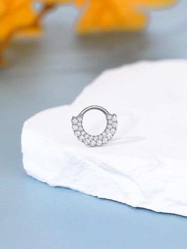 Aumeo G23 Titanium Septum Nose Rings 16G Nose Hoop Ring Hinged Septum Clicker Nose Ring Daith Tragus Hoop Earring in Saudi Arabia