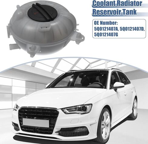 X AUTOHAUX Coolant Radiator Reservoir Tank 5Q0121407A Coolant Overflow Expansion Bottle with Cap and Sensor for Audi A3 8VA, 8VF 2012-20208 1 Set in Saudi Arabia