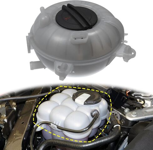 X AUTOHAUX Coolant Radiator Reservoir Tank 5Q0121407A Coolant Overflow Expansion Bottle with Cap and Sensor for Audi A3 8VA, 8VF 2012-20208 1 Set in Saudi Arabia